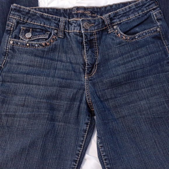 Common Genes Women's Junior's Dark Wash Back to School Flare Jeans - Size 12 - Picture 3 of 9